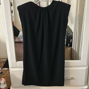 ZARA black padded shoulder mini dress